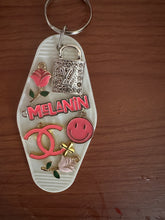 Load image into Gallery viewer, Melanin Blinged out keychain
